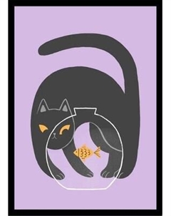 Постер Citydecor Кот и рыба 1