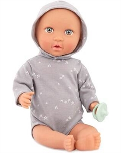 Пупс с аксессуарами Мальчик в боди с капюшоном / LBY7263 Lullababy