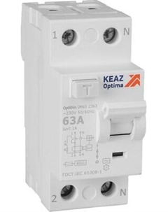 Устройство защитного отключения КЭАЗ 2п 63А 100мА AC 4.5кА OptiDin DM63-2363 УХЛ4 / 343896 Кэаз