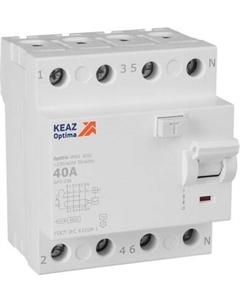 Устройство защитного отключения 4п 40А 30мА AC 4.5кА OptiDin DM63-4240 УХЛ4 / 343892 Кэаз