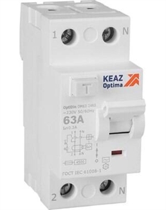 Устройство защитного отключения КЭАЗ 2п 63А 300мА AC 4.5кА OptiDin DM63-2463 УХЛ4 / 343902 Кэаз