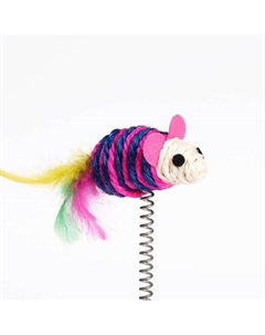 Дразнилка для кошек «Сизалевая мышь на сизалевой подставке», 19×23 см, микс цветов Пижон