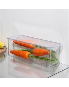 Контейнер для холодильника с крышкой, 10×30×10 см, пластик, прозрачный Idea