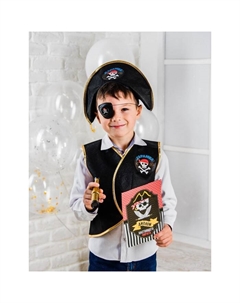 Карнавальный костюм «Пират», шляпа, жилетка, наглазник, орден, подзорная труба, кодекс Страна карнавалия