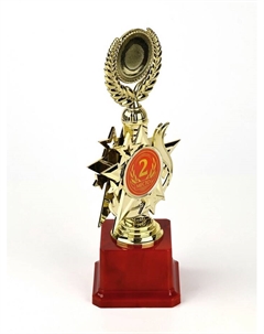 Кубок 192, 2 место, наградная фигура, золото, подставка пластик, 23 см Сима-ленд