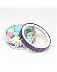 Коробка для макарун тубус с окном «С Новым годом» 21×21×7 см Upak land