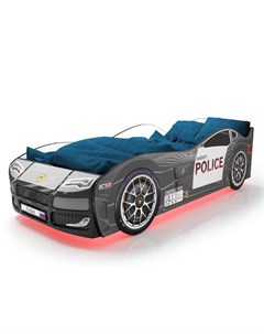 Кровать машина карлсон турбо полиция черный 75x48x178 см Magic cars