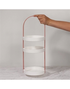 Органайзер для хранения, 3 секции, d=20×50 см, белый, розовый Qf