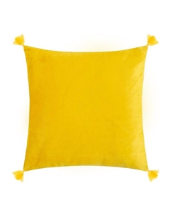 Наволочка декоративная с кисточками цвет жёлтый, 45×45 см, полиэстер, велюр Этель