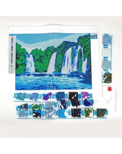 Алмазная мозаика с полным заполнением на холсте «Водопад», 22×32 см Школа талантов