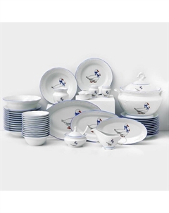 Сервиз столовый Добрушский завод «Гуси», 48 предметов, фарфор, белый Добрушский фарфоровый завод