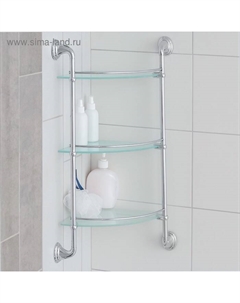 Полка угловая A11110-3, 3-х ярусная, стекло, цвет хром Accoona
