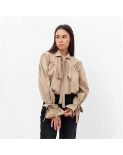 Блузка женская с лентами, размер 48, бежевая Mist