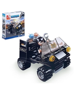 Конструктор блочный для мальчиков Полиция «Полицейский внедорожник», 73 детали Sluban