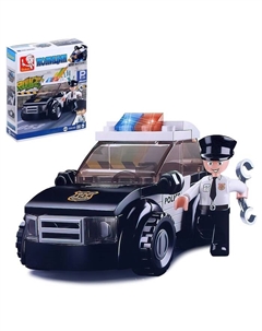 Конструктор блочный для мальчиков Полиция «Полицейская машинка», 74 детали Sluban