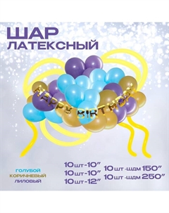 Воздушные шары латексные для оформления фотозоны «С днем рождения», набор 40 шт. + гирлянда Neotex co