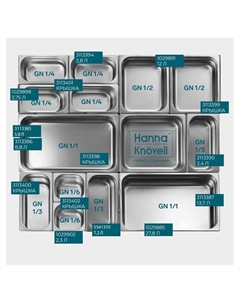 Крышка к гастроёмкости GN 1/2, 32.5×26.5 см, толщина 0.6 мм, нержавеющая сталь Hanna knövell
