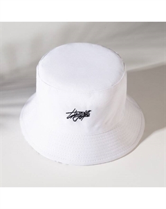 Панама двусторонняя с надписями, белая, размер 58 Minaku