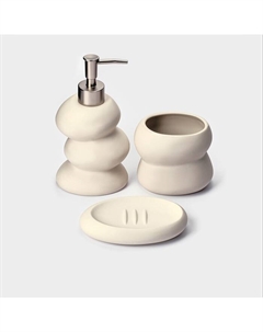 Набор для ванной «Мено», 3 предмета, дозатор для мыла, стакан, мыльница Savanna