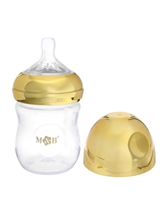 Бутылочка для кормления с наклейками «Золотой малыш» от 0 мес., 150 мл., цвет золотой, M&B Mum&baby