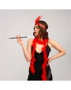 Карнавальный набор «Огненная красотка», повязка на голову, боа, мундштук Страна карнавалия