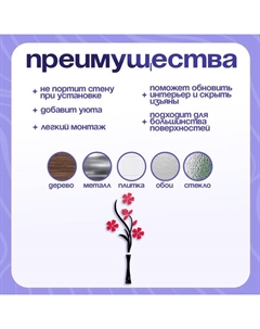 Наклейка интерьерная «Цветы», декор на стену, панно 150×58 см Take it easy