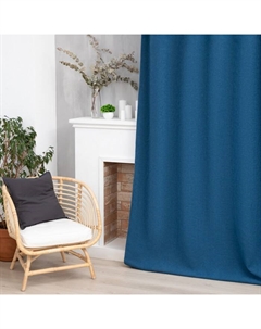 Штора портьерная «Структурная», цвет синий, на шторной ленте, 130×300 см, 100% п/э Этель