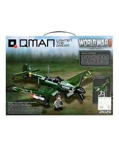 Конструктор Вторая мировая война «Штурмовой самолёт», 424 детали Qman