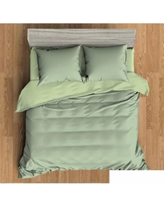 Постельное белье Мако-сатин Малахит Микрофибра 1.5сп 23495 (бирюзовый/светло-зеленый) Amore mio