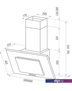 Кухонная вытяжка Tower C 60 (нержавеющая сталь) Maunfeld