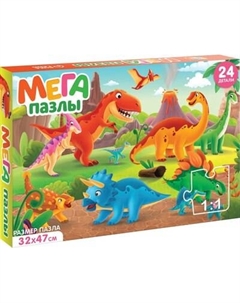 Развивающая игра Puzzle Time Мега-пазл Мир динозавров / 9319942 Puzzle time