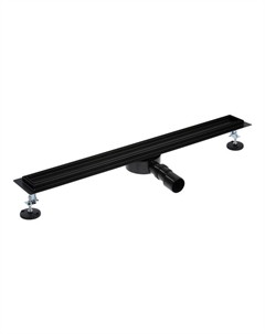 Трап TIM BAd=558002BK, 70×800 мм, под плитку, сифон с углом поворота 360°, черный-матовый Tim