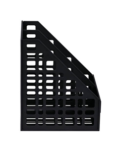 Лоток для бумаг «», сборный, вертикальный, 2 отделения, чёрный Стамм