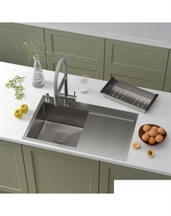 Кухонная мойка Vespa 560230-70L сатин (с коландером и дозатором) Roxen