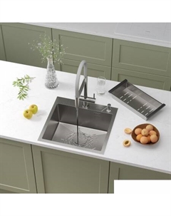 Кухонная мойка Simple 560220-50 сатин (с коландером и дозатором) Roxen