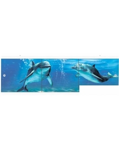 Фронтальный экран под ванну Ультралегкий АРТ 1.68 (дельфины) Метакам