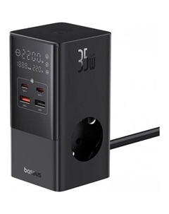 Сетевое зарядное PowerCombo Tower PowerStrip 3AC2+U2+С 35W CCGAN35-S3ACE Baseus