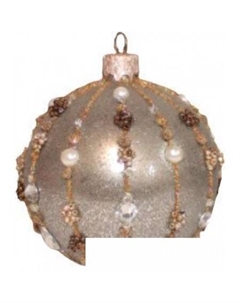 Елочная игрушка Шар Д-239 200-082-4 (8см, серый глитер) Orbital