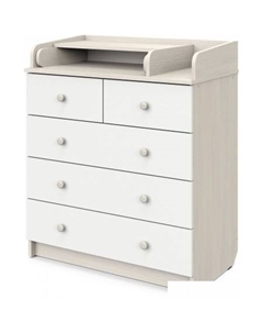 Детский комод Сириус-2 805 ЛДСП (бодега светлая/белый) Атон мебель