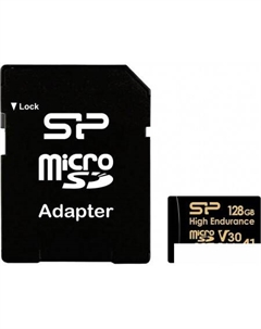 Карта памяти Golden Series High Endurance microSDXC SP128GBSTXDV3V1HSP 128GB (с адаптером) Silicon power