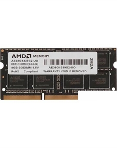 Оперативная память Radeon 8ГБ DDR3 SODIMM 1333 МГц R338G1339S2S-UO Amd