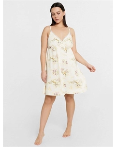 Комбинация женская бежевая с принтом "цветы и птицы" Mark formelle