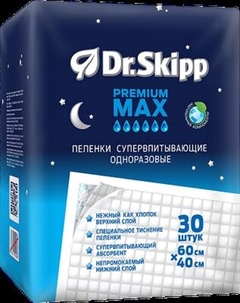 Набор пеленок одноразовых детских Premium Max 60x40 Dr.skipp