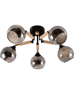 Люстра Mirastyle MH-1570B/5 BK+FGD+WOOD