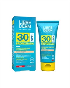 Солнцезащитный тонирующий крем для лица SPF 30 Bronzeada Tinted Sun Cream for Face 50 Librederm
