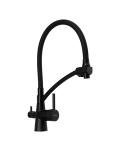 Смеситель для кухни Accoona A5179FF-13, однорычажный, с выходом для питьевой воды, черный