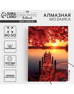 Алмазная мозаика с полным заполнением на холсте «Закат», 40 х 50 см Школа талантов