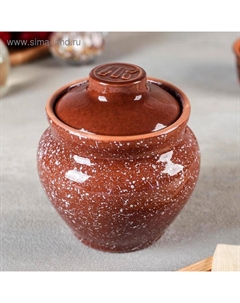 Горшочек для запекания «Мрамор», 600 мл, коричневый Ломоносовская керамика