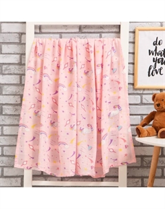 Пелёнка муслиновая «Единороги» 120×110 см, двухслойная, 70% бамбук, 30% хлопок Крошка я