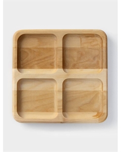 Менажница «Комо», 18×18×1.8 см, 4 секции, дерево берёза, пропитана маслом Доляна